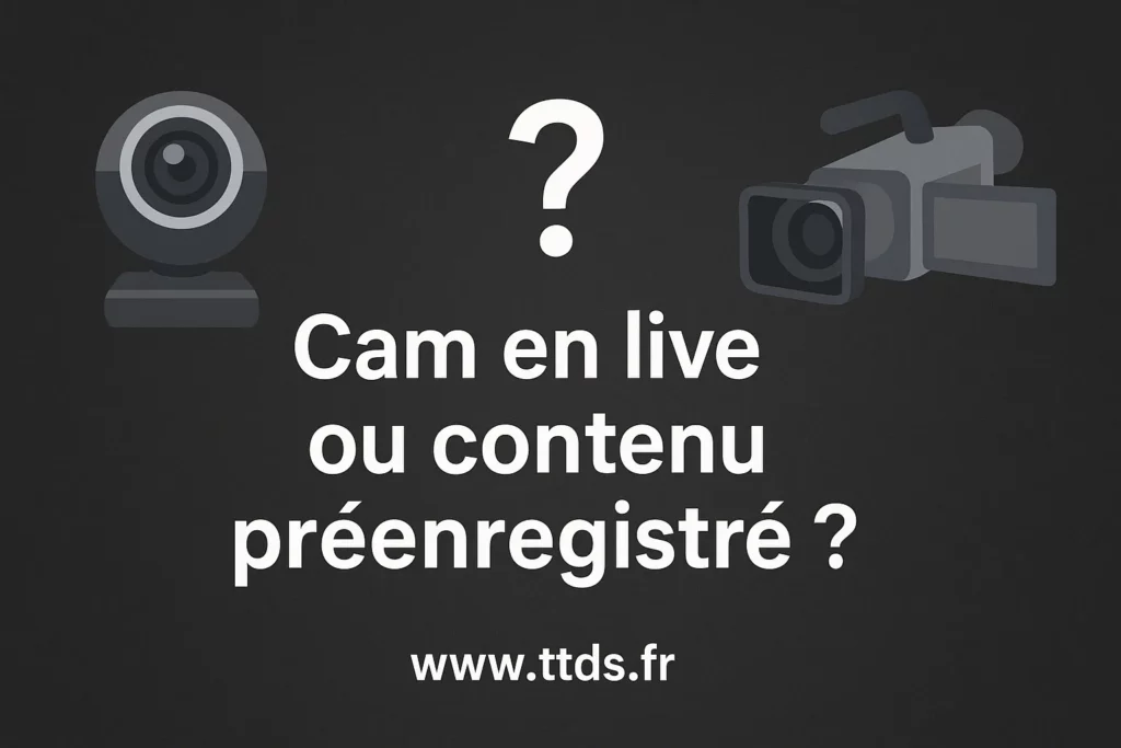 Cam en live ou contenu préenregistré ? Choisir son format de création sur TTDS.fr